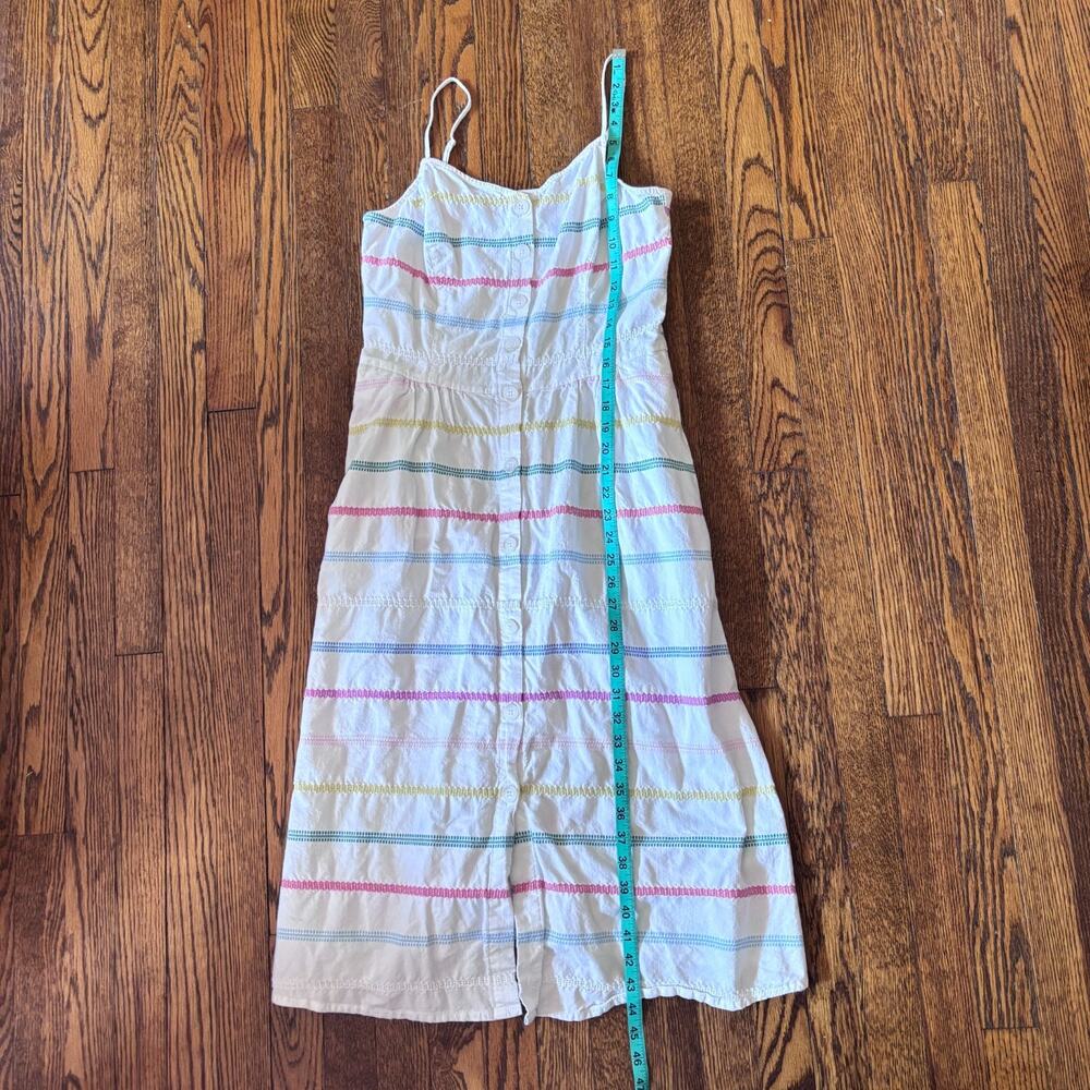 Joules Abby Multicolor Stripe Cotton Summer Midi Dress‎ Button Front US 8 - Picture 4 of 9